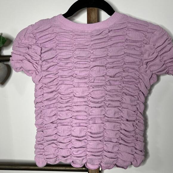 Anthropologie Lilac Textured Blouse - Picture 5 of 7